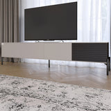 Тумба под телевизор на черных металлических ножках LION Грей Кашемир/Асфальт (LION-042481)