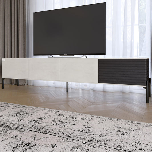 Тумба под телевизор на черных металлических ножках LION Грей Бетон Style/Асфальт (LION-042473)