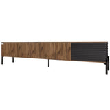 Тумба под телевизор на черных металлических ножках LION Грей Дуб Ливорно/Асфальт (LION-042477)