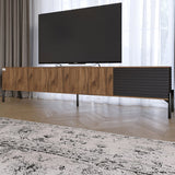 Тумба под телевизор на черных металлических ножках LION Грей Дуб Ливорно/Асфальт (LION-042477)