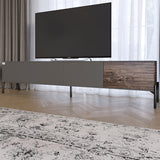 Тумба под телевизор на черных металлических ножках LION Грей Дуб Артизан/Дерево (LION-042521)