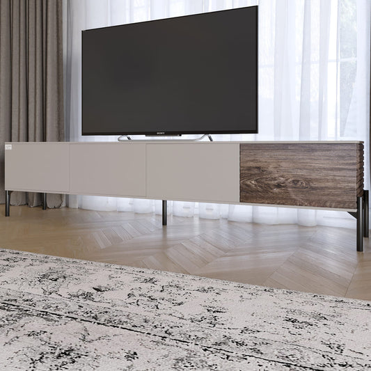 Тумба под телевизор на черных металлических ножках LION Грей Кашемир/Дерево (LION-042526)