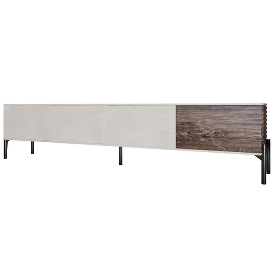 Тумба под телевизор на черных металлических ножках LION Грей Бетон Style/Дерево (LION-042518)