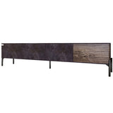 Тумба под телевизор на черных металлических ножках LION Грей Бетон темный/Дерево (LION-042519)