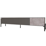 Тумба под телевизор на черных металлических ножках LION Грей Антрацит/Камень (LION-042547)