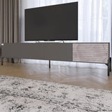 Тумба под телевизор на черных металлических ножках LION Грей Антрацит/Камень (LION-042547)