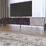 Тумба под телевизор на черных металлических ножках LION Грей Бетон темный/Камень (LION-042549)