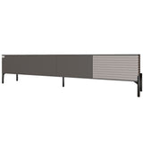 Тумба под телевизор на черных металлических ножках LION Грей Дуб Артизан/Кашемир (LION-042581)