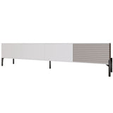 Тумба под телевизор на черных металлических ножках LION Грей Нимфея Альба/Кашемир (LION-042587)