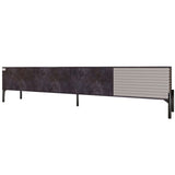 Тумба под телевизор на черных металлических ножках LION Грей Бетон темный/Кашемир (LION-042579)