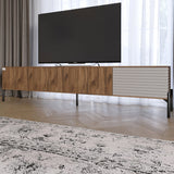 Тумба под телевизор на черных металлических ножках LION Грей Дуб Ливорно/Кашемир (LION-042582)