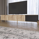 Тумба под телевизор на золотых металлических ножках LION Грей Дуб Сонома/Асфальт (LION-042478)