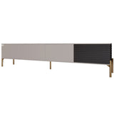 Тумба под телевизор на золотых металлических ножках LION Грей Кашемир/Асфальт (LION-042496)