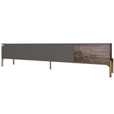 Тумба под телевизор на золотых металлических ножках LION Грей Антрацит/Дерево (LION-042517)