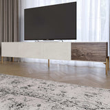 Тумба под телевизор на золотых металлических ножках LION Грей Бетон Style/Дерево (LION-042533)