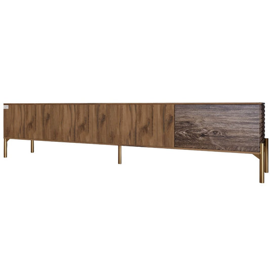 Тумба под телевизор на золотых металлических ножках LION Грей Дуб Ливорно/Дерево (LION-042539)