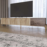 Тумба под телевизор на золотых металлических ножках LION Грей Дуб Сонома трюфель/Дерево (LION-042540)