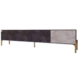 Тумба под телевизор на золотых металлических ножках LION Грей Бетон темный/Камень (LION-042563)