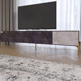 Тумба под телевизор на золотых металлических ножках LION Грей Бетон темный/Камень (LION-042563)