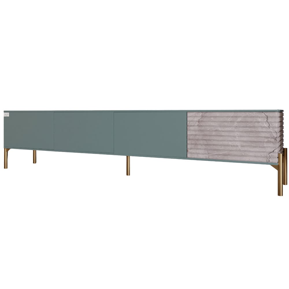 Тумба под телевизор на золотых металлических ножках LION Грей Гранит серый/Камень (LION-042565)