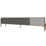 Тумба под телевизор на золотых металлических ножках LION Грей Антрацит/Кашемир (LION-042577)