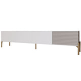 Тумба под телевизор на золотых металлических ножках LION Грей Нимфея Альба/Кашемир (LION-042602)