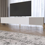 Тумба под телевизор на золотых металлических ножках LION Грей Нимфея Альба/Кашемир (LION-042602)