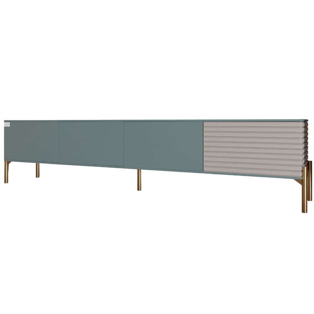 Тумба под телевизор на золотых металлических ножках LION Грей Гранит серый/Кашемир (LION-042595)