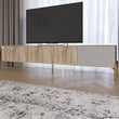 Тумба под телевизор на золотых металлических ножках LION Грей Дуб Сонома трюфель/Кашемир (LION-042599)