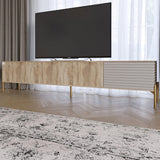 Тумба под телевизор на золотых металлических ножках LION Грей Дуб Сонома трюфель/Кашемир (LION-042599)