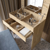 Комод-трюмо с зеркалом, нишей под сиденьем и ящиком LION Азия Нимфея Альба (белый) (LION-041673) ТОП