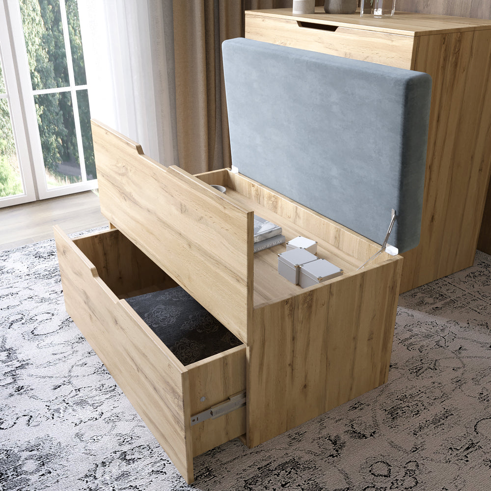 Комод-трюмо с зеркалом, нишей под сиденьем и ящиком LION Азия Гранит серый (LION-041666)