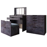 Комод-трюмо с зеркалом, нишей под сиденьем и ящиком LION Азия Бетон темный (LION-041665)