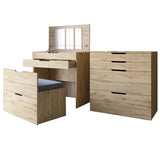 Комод-трюмо с зеркалом, нишей под сиденьем и ящиком LION Азия Дуб Аппалачи (LION-041667)