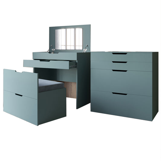 Комод-трюмо с зеркалом, нишей под сиденьем и ящиком LION Азия Гранит серый (LION-041666)