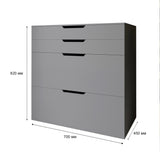 Комод-трюмо с зеркалом, нишей под сиденьем и ящиком LION Азия Бетон style (LION-041664)