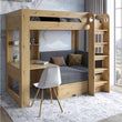 Детская двухъярусная кровать LION Флай 90х190 см со встроенным столом Дуб Артизан/Лили-95 (LION-041638)