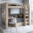 Детская двухъярусная кровать LION Флай 90х190 см со встроенным столом Дуб Сонома/Лили-95 (LION-041641)