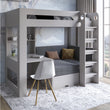 Детская двухъярусная кровать LION Флай 90х190 см со встроенным столом Кашемир/Лили-95 (LION-041642)