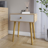 Тумба прикроватная LION Хьюге-4 Дуб Аппалачи/Нимфея Альба (белый) (LION-041019)