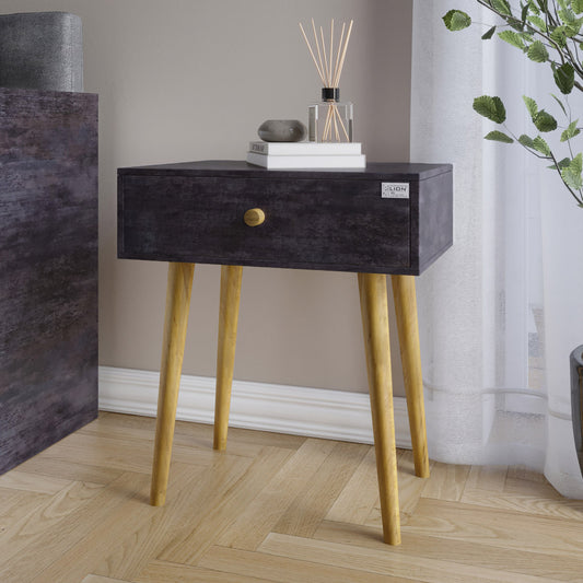 Тумба прикроватная LION Хьюге-4 Бетон темный (LION-041014)