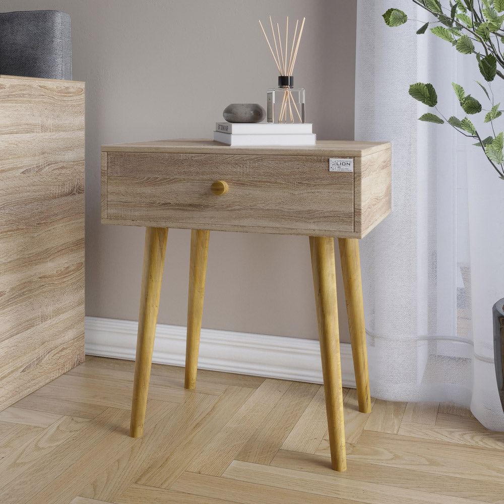 Тумба прикроватная LION Хьюге-4 Дуб Сонома Трюфель (LION-041023)