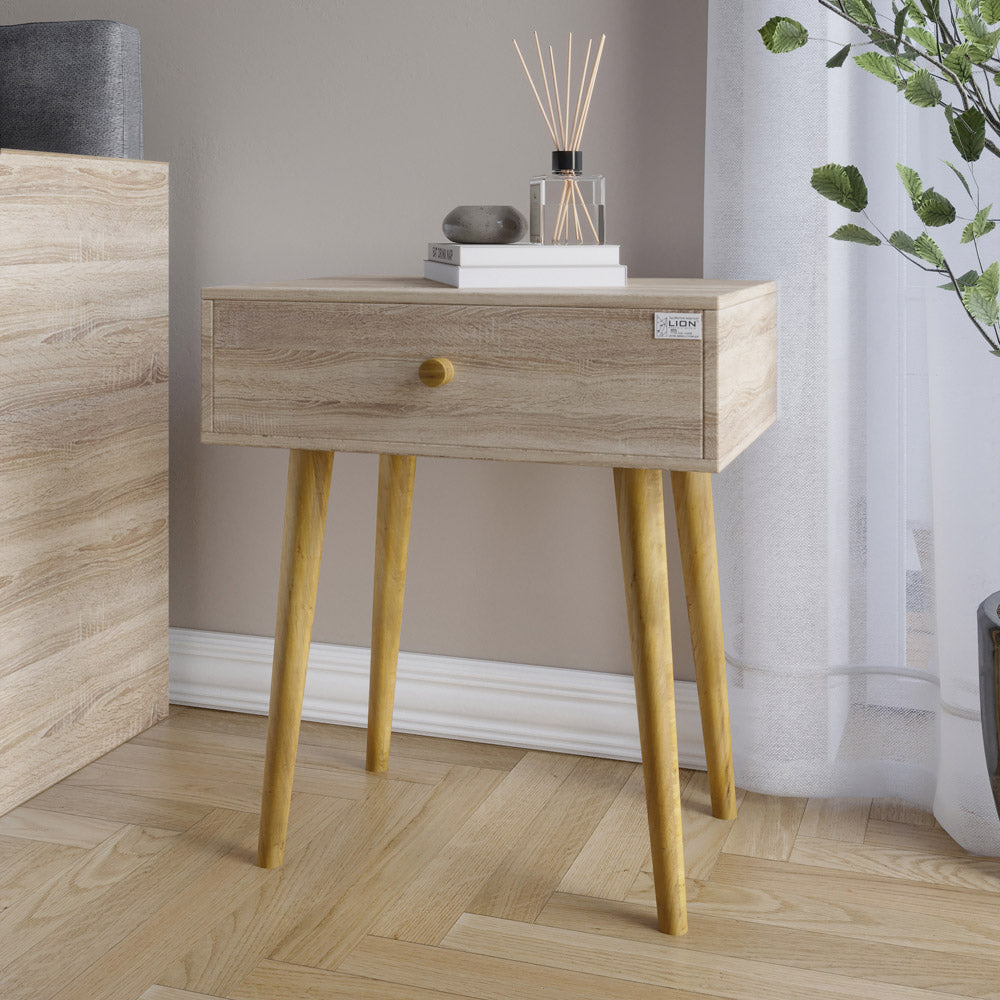 Тумба прикроватная LION Хьюге-4 Дуб Сонома (LION-041022)