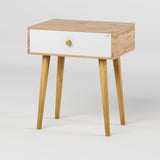 Тумба прикроватная LION Хьюге-4 Дуб Аппалачи/Нимфея Альба (белый) (LION-041019)