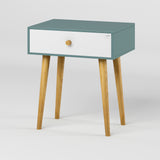 Тумба прикроватная LION Хьюге-4 Гранит/Нимфея Альба (белый) (LION-041017)