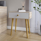 Тумба прикроватная LION Хьюге-4 Сонома/Нимфея Альба (белый)(LION-041027)