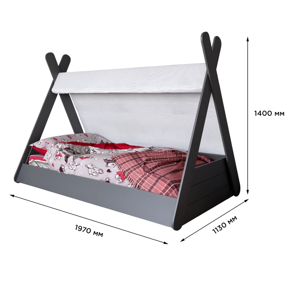 Детская кроватка с балдахином LION Инди Дуб Сонома (LION-041434)