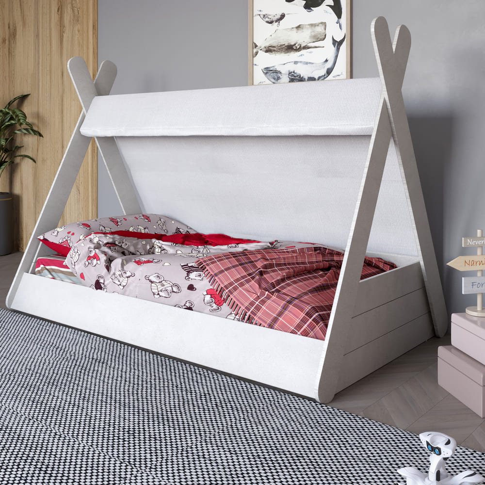 Детская кроватка с балдахином LION Инди Бетон Style (LION-041430)