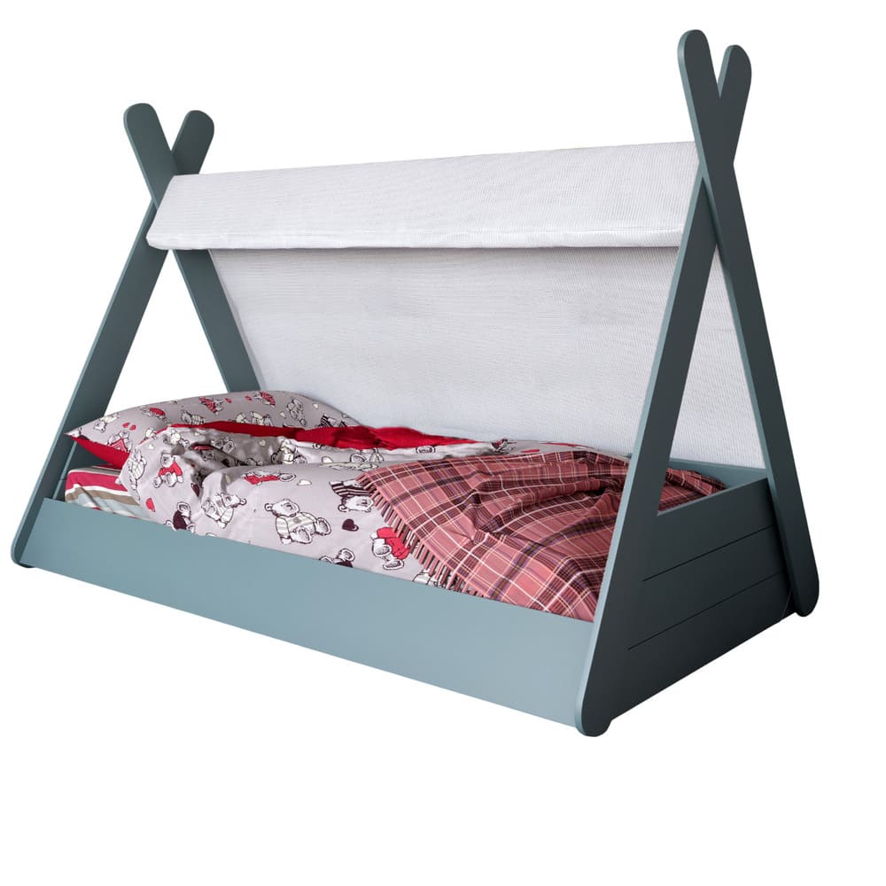 Детская кроватка с балдахином LION Инди Гранит серый (LION-041436)