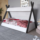 Детская кроватка с балдахином LION Инди Нимфея Альба/Антрацит (LION-041447)